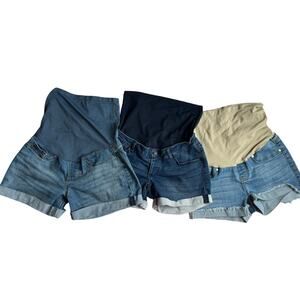 Denim Maternity Shorts, XS/S, Over Belly, Levi, Haute Mama, First Kick, Blue